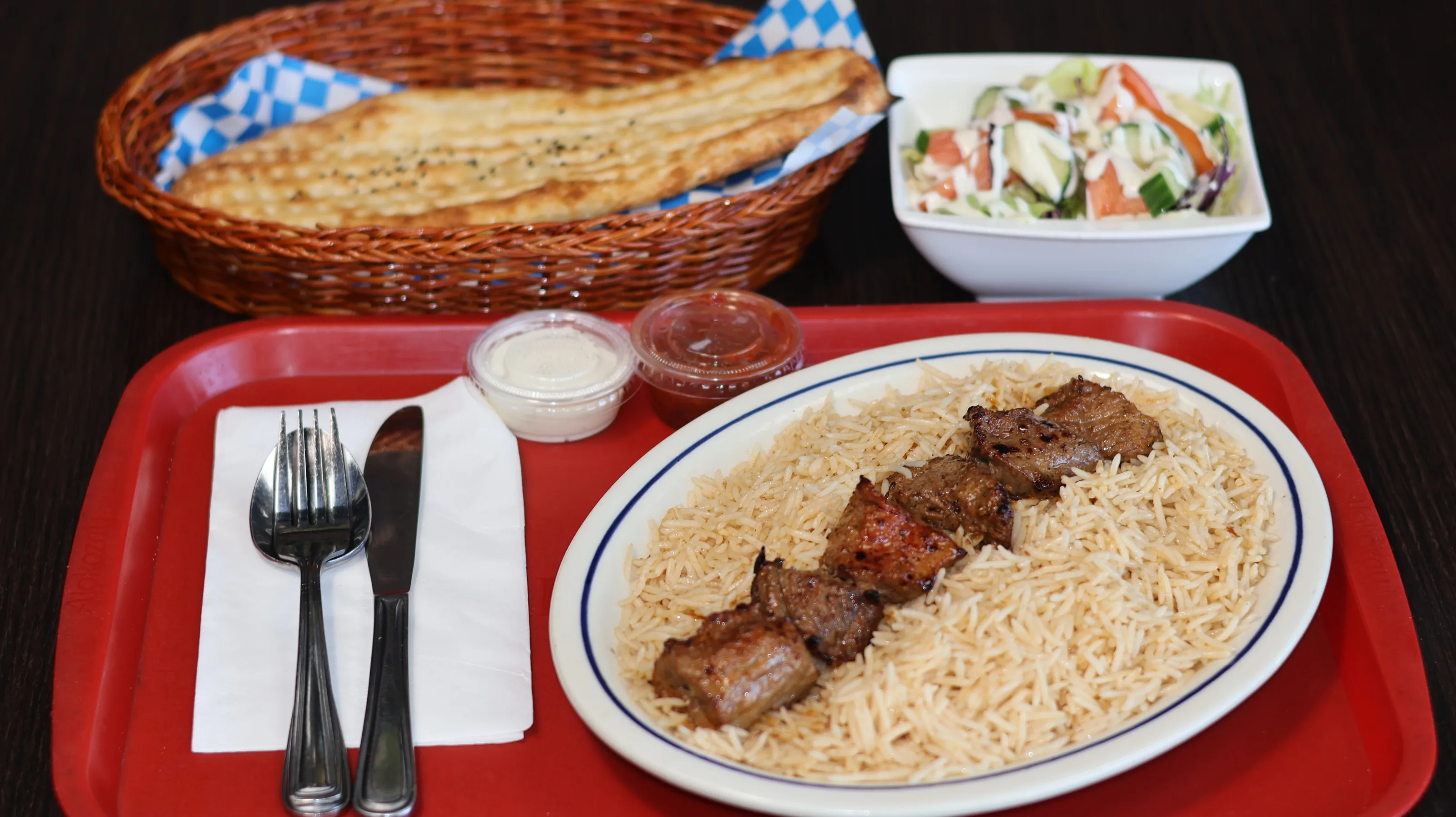 Tikka Kebob with Salad & Naan