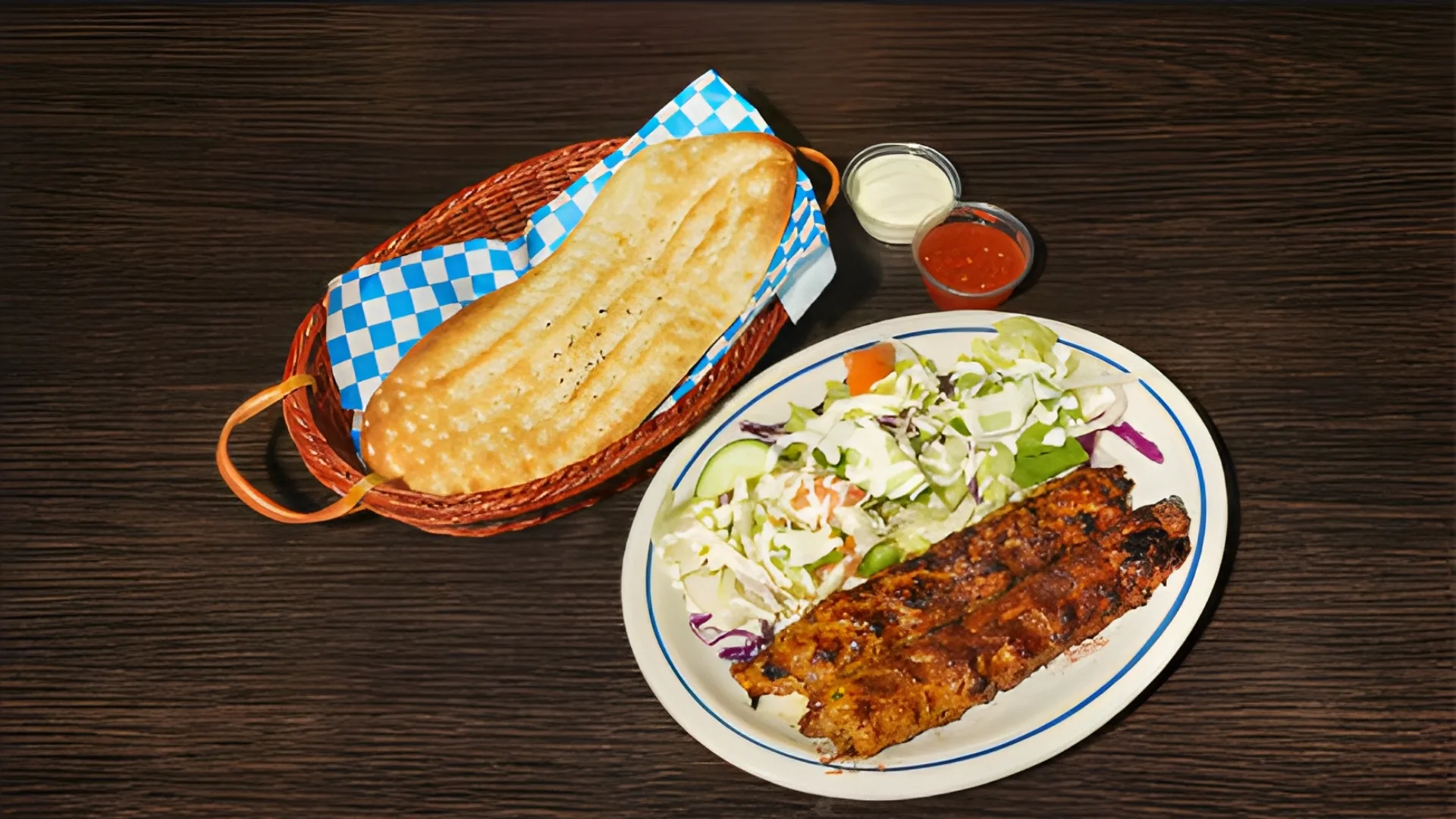 Chicken Shami with Salad & Naan