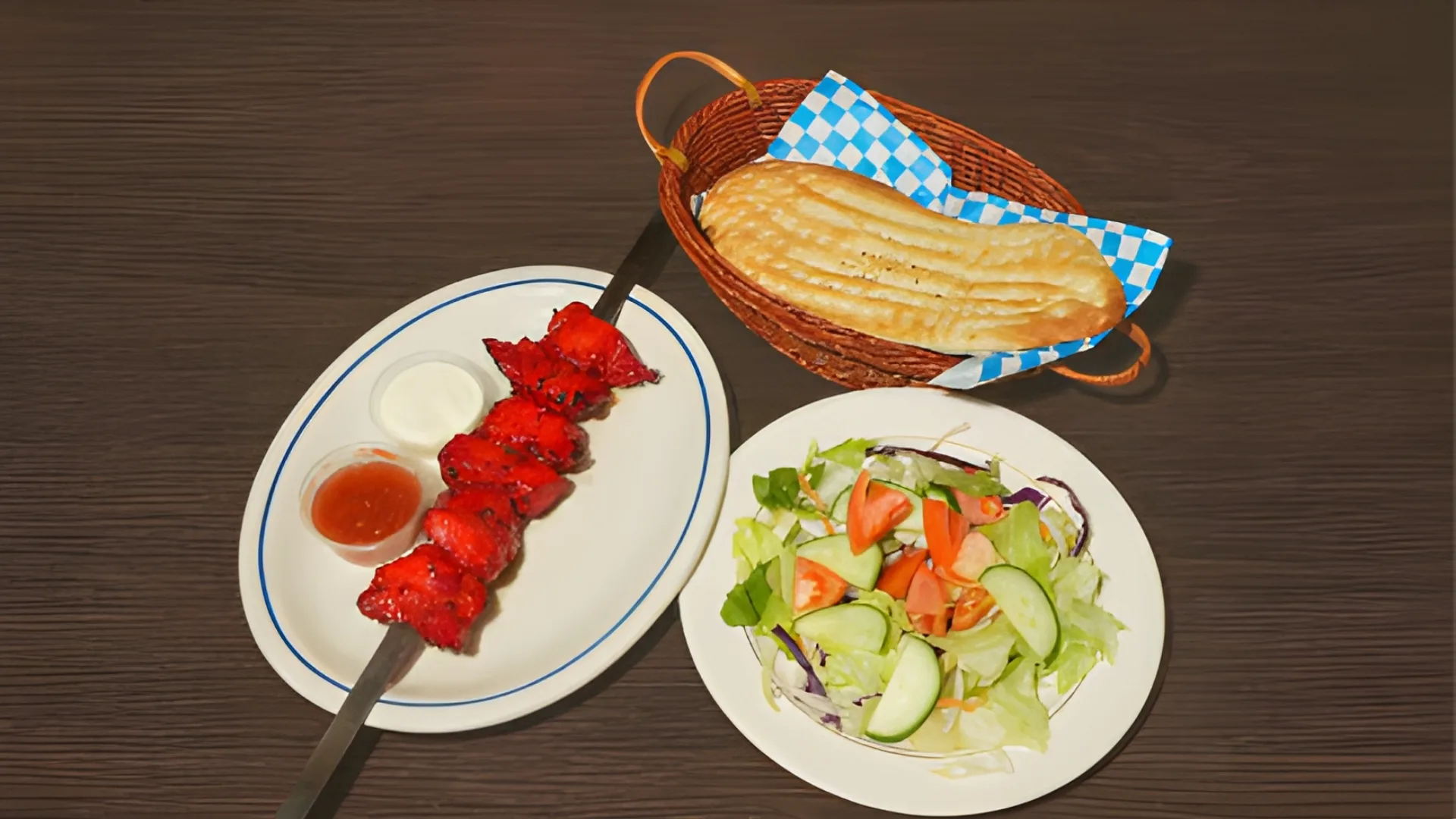Tandoori Chicken with Salad & Naan